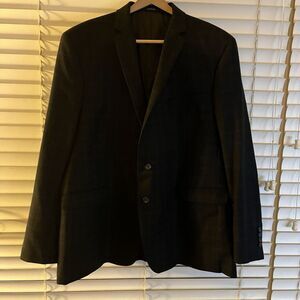 Ralph Lauren Navy label Gray Wool Windowpane Blazer - Size 50R - Elbow Patches